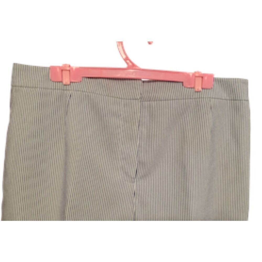 Seersucker Pants by Kasper Lined Set-In Waist Sz. 8 Blue/White Preppy Classic - Picture 2 of 10